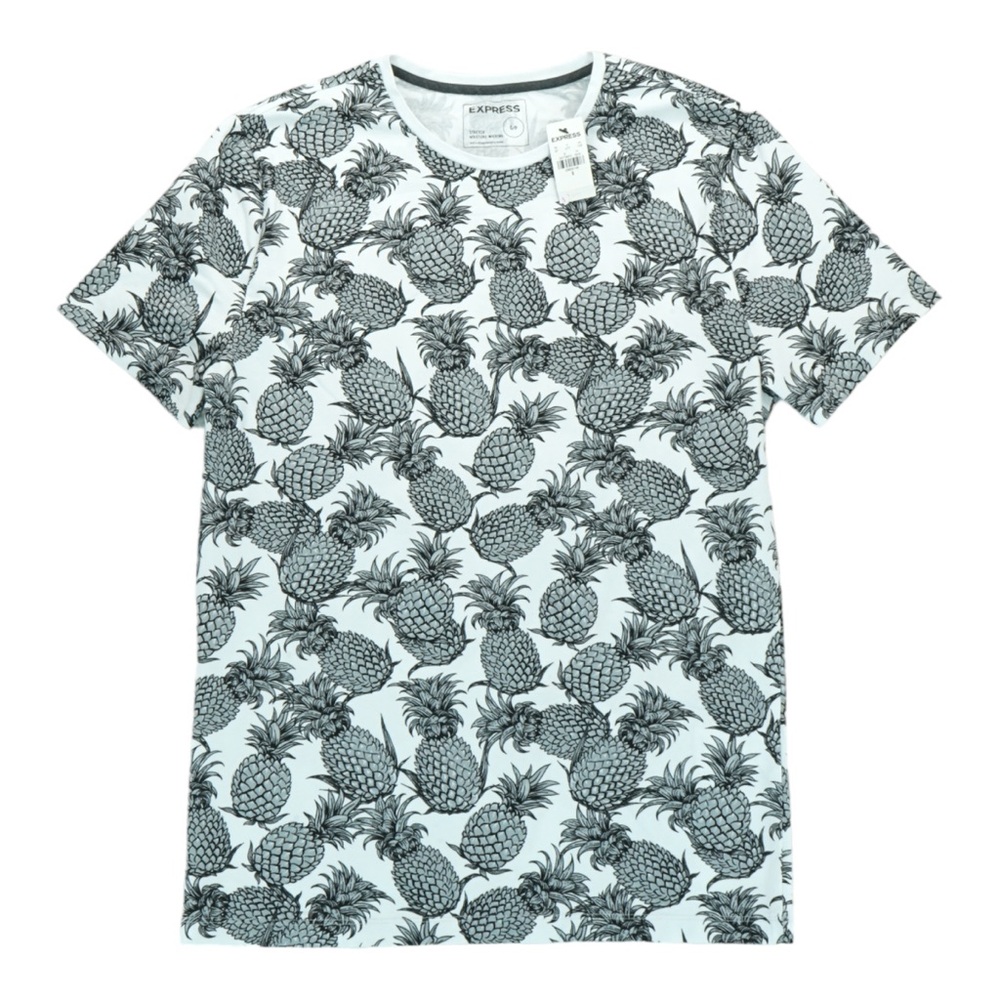 NWT Express Large Men's Pineapple Print Short Sleeve Shirt